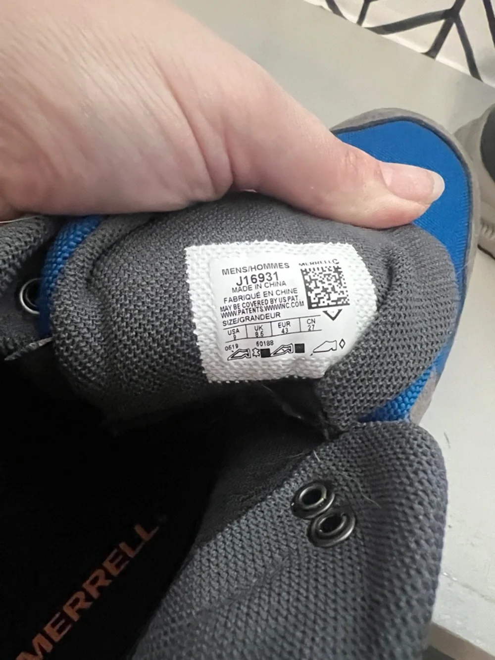 Merrell Blue and Gray Men's Hiking Boots